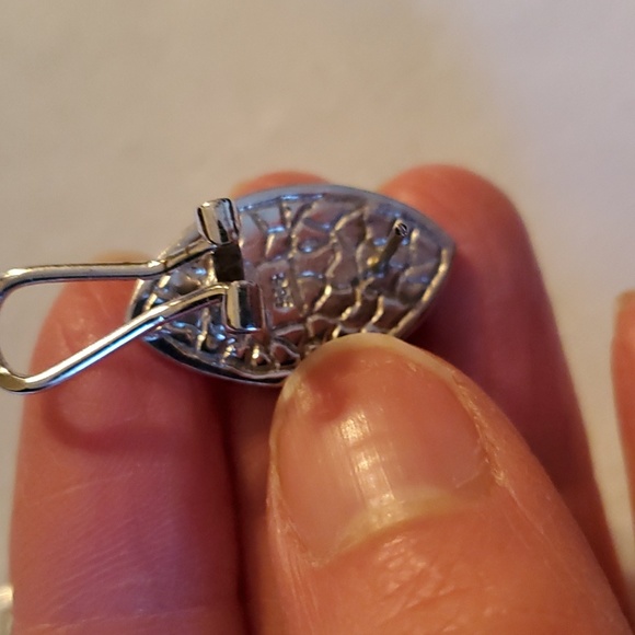 Sterling silver pendant and earrings set inlaid with mother of pearls - Picture 10 of 16